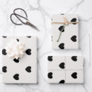 Recherche de coeurs noirs et blancs papier cadeau Mignon