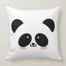 Recherche de panda kawaii coussins Noir et blanc