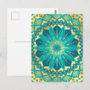 Recherche de mandala bleu cartes postales Élégant