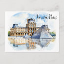 Recherche de musée du louvre à paris cartes postales Aquarelle