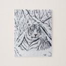 Recherche de tigre blanc puzzles Safari