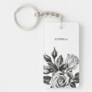 Recherche de fleurs blanches porteclés Illustration