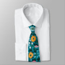 Recherche de floral bleu et vert cravates Vintage