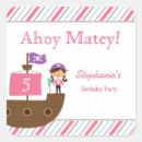 Recherche de pirate rose autocollants Jolly roger