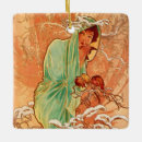 Recherche de alphonse mucha céramique ornements Hiver