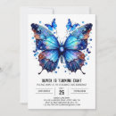 Recherche de blue butterfly anniversaire invitations Pastel