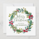 Recherche de watercolor wreath christmas vœux cartes De vacances joyeuses