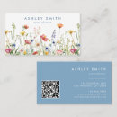 Recherche de fleurs hippies cartes visite Bleu