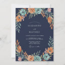 Recherche de orange et turquoise mariage invitations Botanique