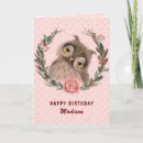 Recherche de hibou anniversaire cartes Marron