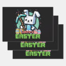 Recherche de lapin heureux papier cadeau Joyeuses pâques