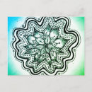 Recherche de mandala bleu cartes postales Boho