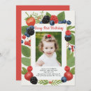 Recherche de fruit 1ans anniversaire invitations Rouge