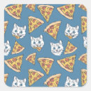 Recherche de humour pizza autocollants Chat