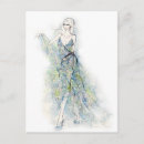 Recherche de défilé de mode cartes postales Aquarelle