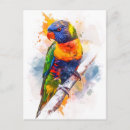 Recherche de perroquet bleu cartes postales Aquarelle