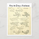 Recherche de avion vintage cartes postales Dessin