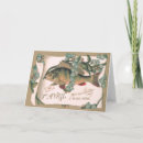 Recherche de poissson vœux cartes Vintage