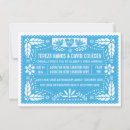 Recherche de papel picado mariage invitations Bleu