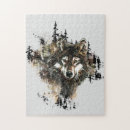 Recherche de loups puzzles Gris