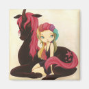 Recherche de licorne noire magnets Arc en ciel