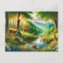 Recherche de forêt enchantée cartes postales Cerf