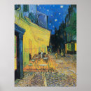 Recherche de terrasse de café la nuit posters Vintage