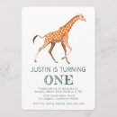 Recherche de girafe anniversaire invitations Vintage