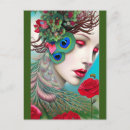 Recherche de oiseau abstrait cartes postales Vert