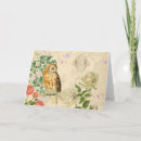 Recherche de hibou vintage vœux cartes Floral