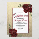 Recherche de red rose quinceanera invitations Floral