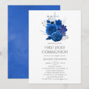 Recherche de blue petite communion invitations Floral