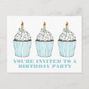 Recherche de gâteau et bougie invitations Bleu