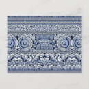 Recherche de motif grec cartes postales Bleu