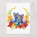 Recherche de famille de hibou cartes postales Automne