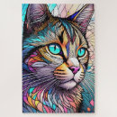 Recherche de peinture de chat puzzles Coloré