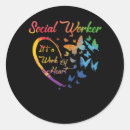 Recherche de travail social autocollants Coeur