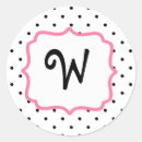 Recherche de pois rose et blanc autocollants Monogramme