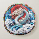 Recherche de dragon rouge coussins Bleu