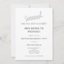 Recherche de surprise fiançailles invitations Noir et blanc