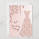 Recherche de anniversaire 18 ans cartes invitations Rose doré