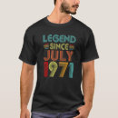 Recherche de légende depuis 1971 tshirts Juillet