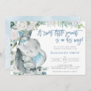 Recherche de floral baby shower garçon invitations Éléphant