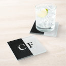 Recherche de noir blanc dessous de verres Initiales