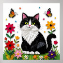 Recherche de papillon noir et blanc posters Chat