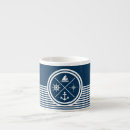 Recherche de rayures de bleu marine et de blanc tasses Voile