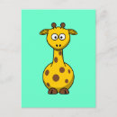 Recherche de girafe de bande dessinée cartes postales Animaux