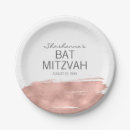 Recherche de rose gold paper assiettes Bat mitzvah