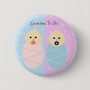 Recherche de baby shower jumeau badges Rose