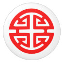 Recherche de symbole chinois boutons et poignées de porte Rouge